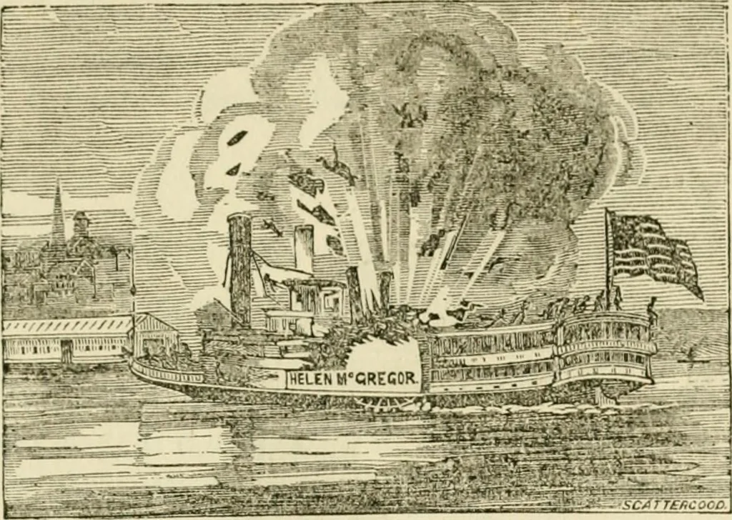 An illustration from Lloyd's steamboat directory, and disasters on the western waters, 1856, leaf 76