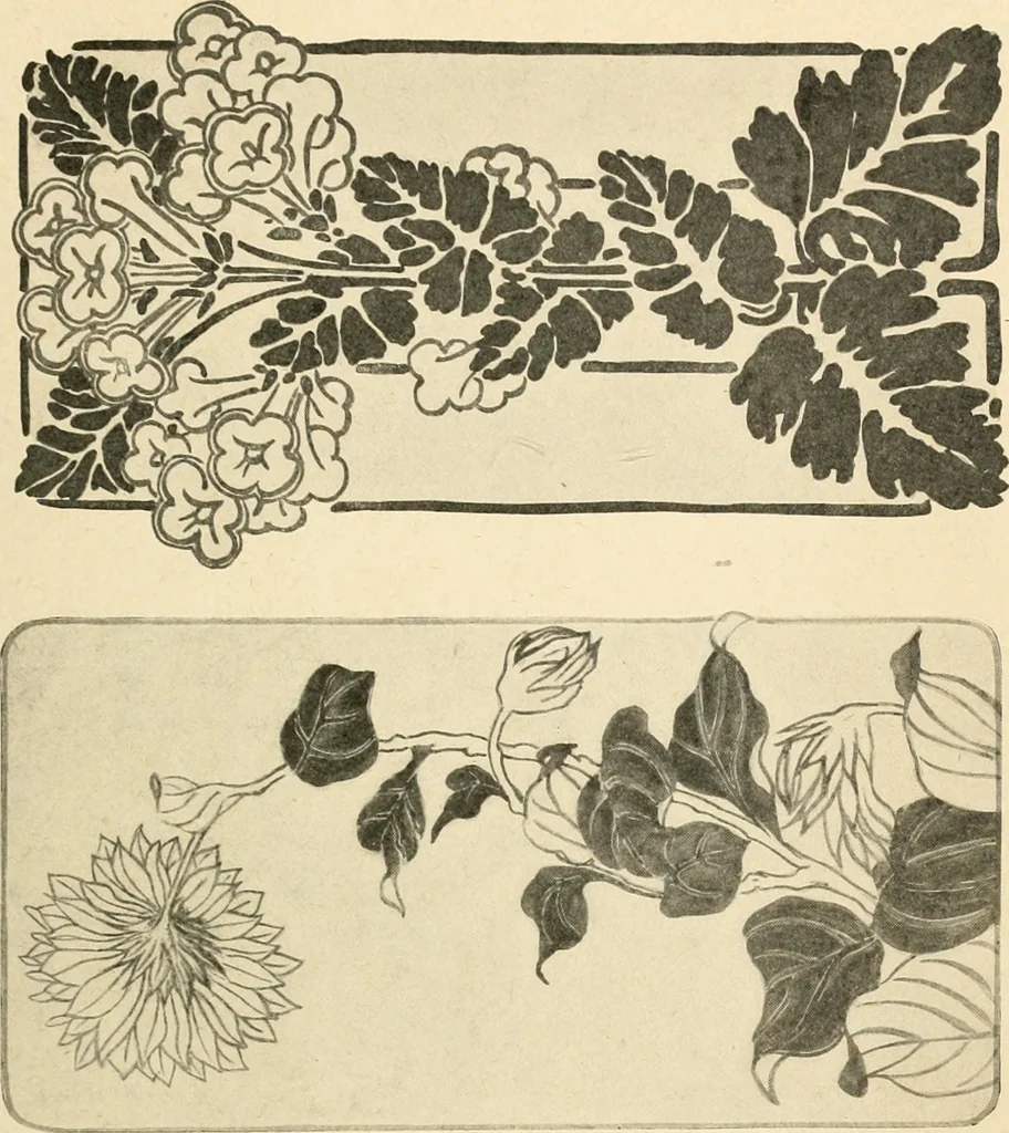 An illustration from Éléments de composition décorative; cent thêmes de décoration plane, 1912, leaf 68