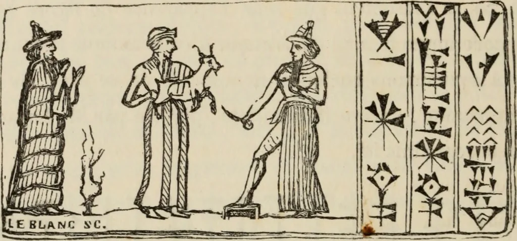 An illustration from Éléments d'épigraphie assyrienne : les écritures cunéiformes, exposé des travaux qui ont préparé la lecture et l'interprétation des inscriptions de la Perse et de l'Assyrie, 1864, leaf 279