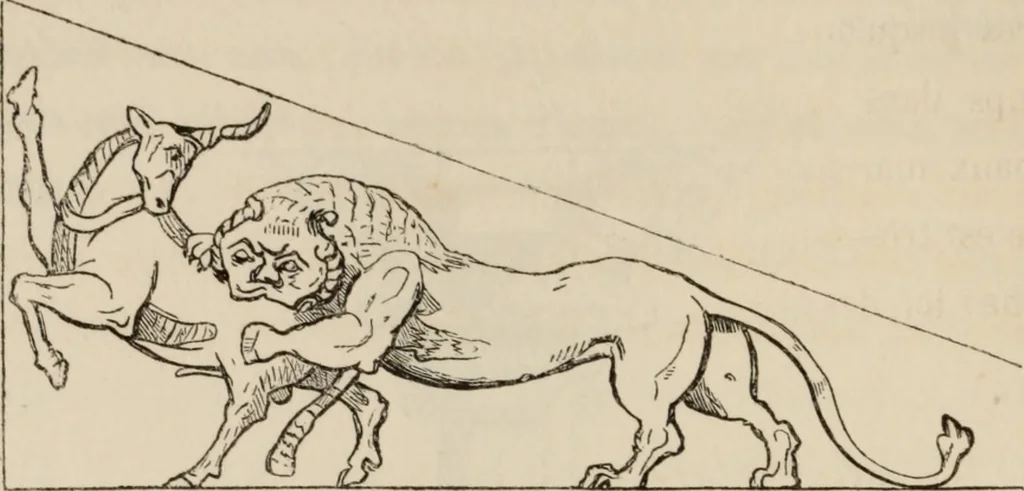 An illustration from Éléments d'épigraphie assyrienne : les écritures cunéiformes, exposé des travaux qui ont préparé la lecture et l'interprétation des inscriptions de la Perse et de l'Assyrie, 1864, leaf 47