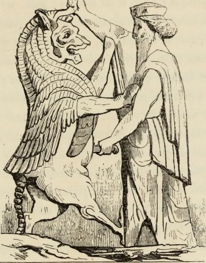 An illustration from Éléments d'épigraphie assyrienne : les écritures cunéiformes, exposé des travaux qui ont préparé la lecture et l'interprétation des inscriptions de la Perse et de l'Assyrie, 1864, leaf 52