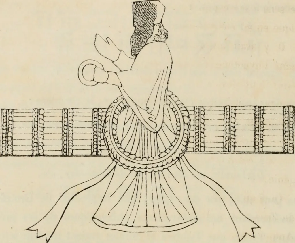 An illustration from Éléments d'épigraphie assyrienne : les écritures cunéiformes, exposé des travaux qui ont préparé la lecture et l'interprétation des inscriptions de la Perse et de l'Assyrie, 1864, leaf 97