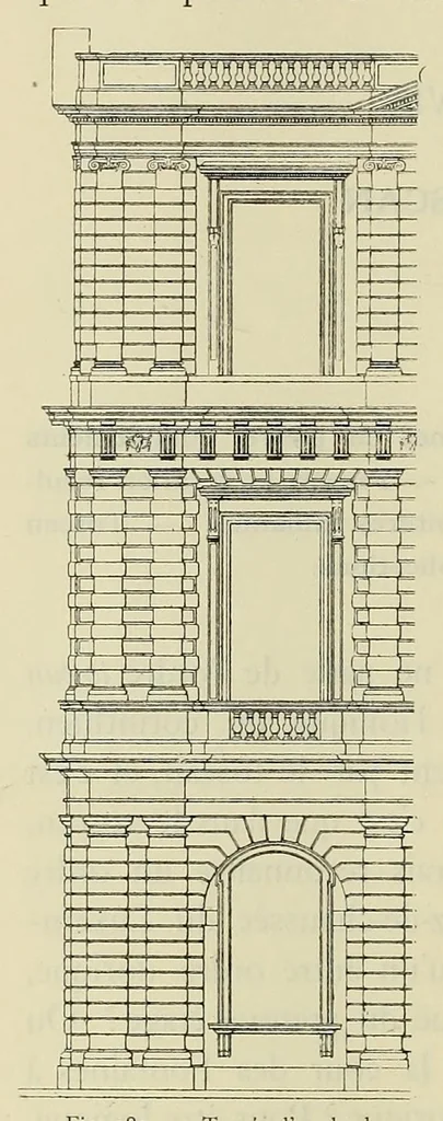 An illustration from Éléments et théorie de l'architecture; cours professé à l'École nationale et spéciale des beaux-arts, 1909, leaf 424
