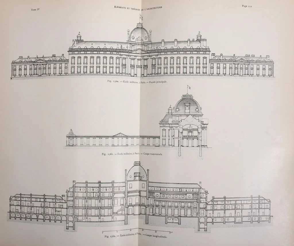 An illustration from Éléments et théorie de l'architecture; cours professé à l'École nationale et spéciale des beaux-arts, 1909, leaf 147