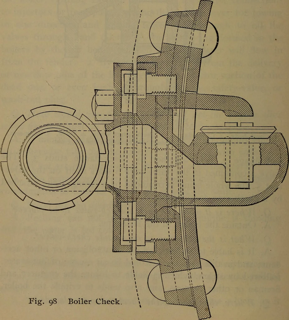 An illustration from Locomotive catechism; an up-to-date, practical and complete work on the locomotive--treating on the design, construction, repair and running of all kinds of locomotives .., 1908, leaf 159