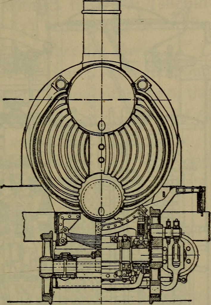 An illustration from Locomotive catechism; an up-to-date, practical and complete work on the locomotive--treating on the design, construction, repair and running of all kinds of locomotives .., 1908, leaf 202