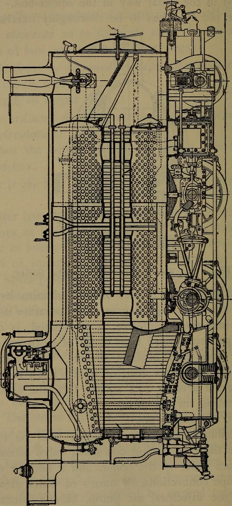 An illustration from Locomotive catechism; an up-to-date, practical and complete work on the locomotive--treating on the design, construction, repair and running of all kinds of locomotives .., 1908, leaf 203