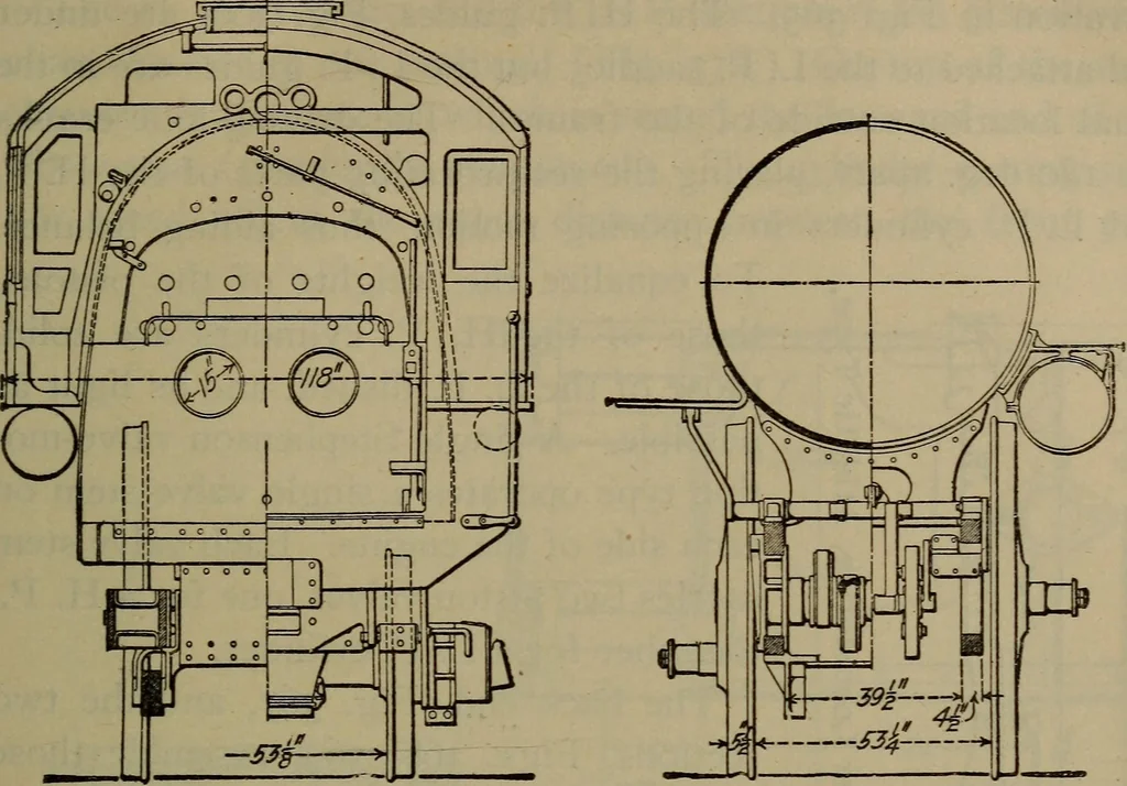 An illustration from Locomotive catechism; an up-to-date, practical and complete work on the locomotive--treating on the design, construction, repair and running of all kinds of locomotives .., 1908, leaf 574