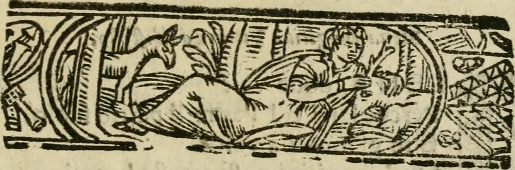 An illustration from Lodi al Signor Guido Reni : raccolte dall'Imperfetto Accad. Conf, 1632, leaf 32