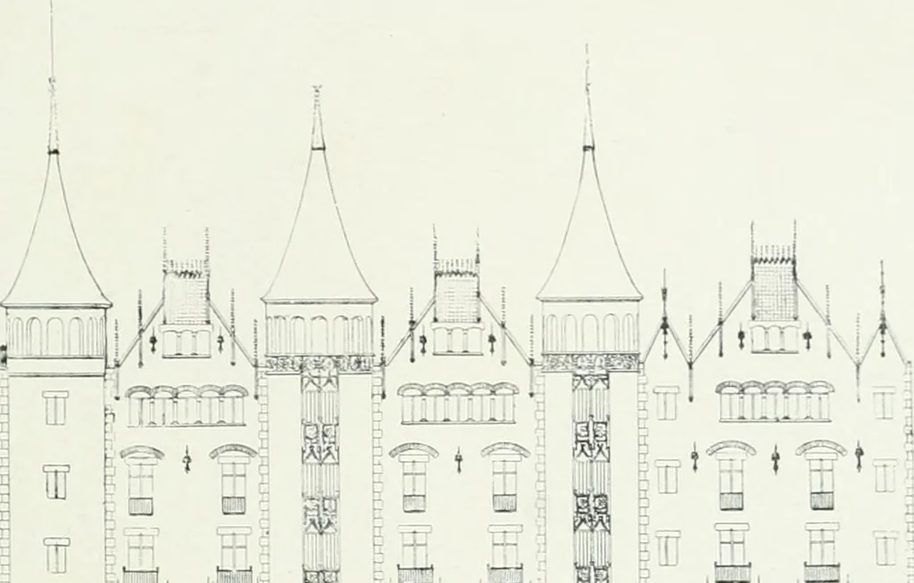 An illustration from L'oeuvre de Puig Cadafalch, architecte, 1896-1904 : architecture, décoration, mobilier, serrurerie, carrelages, &c, &, 1904, leaf 102