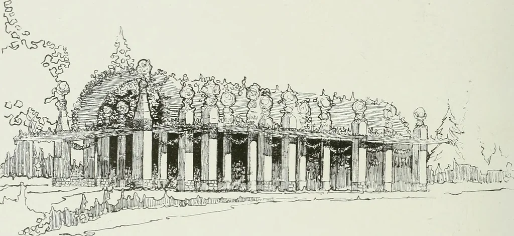 An illustration from L'oeuvre de Puig Cadafalch, architecte, 1896-1904 : architecture, décoration, mobilier, serrurerie, carrelages, &c, &, 1904, leaf 105