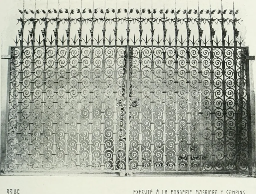 An illustration from L'oeuvre de Puig Cadafalch, architecte, 1896-1904 : architecture, décoration, mobilier, serrurerie, carrelages, &c, &, 1904, leaf 110