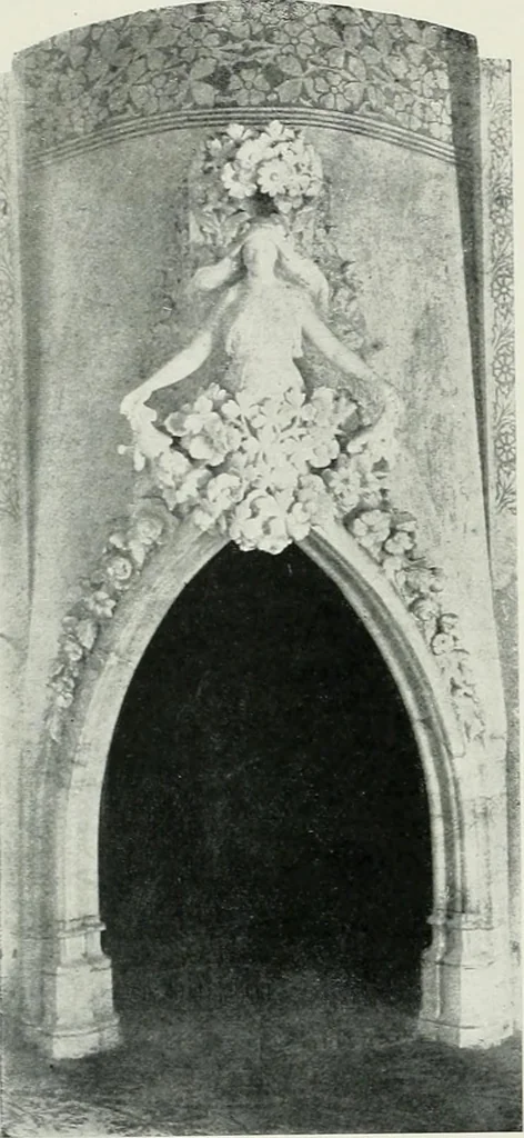 An illustration from L'oeuvre de Puig Cadafalch, architecte, 1896-1904 : architecture, décoration, mobilier, serrurerie, carrelages, &c, &, 1904, leaf 115
