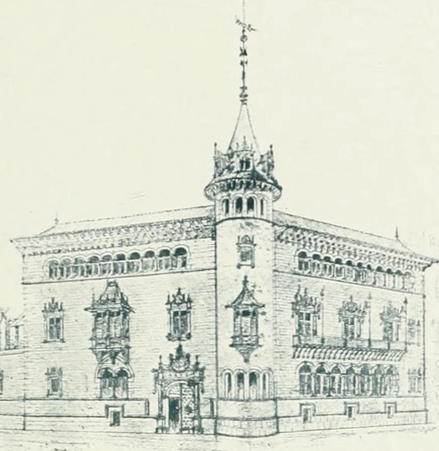 An illustration from L'oeuvre de Puig Cadafalch, architecte, 1896-1904 : architecture, décoration, mobilier, serrurerie, carrelages, &c, &, 1904, leaf 118
