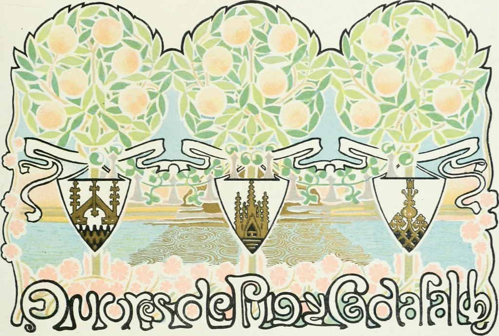 An illustration from L'oeuvre de Puig Cadafalch, architecte, 1896-1904 : architecture, décoration, mobilier, serrurerie, carrelages, &c, &, 1904, leaf 12