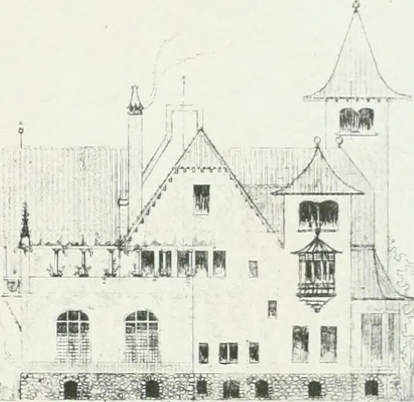 An illustration from L'oeuvre de Puig Cadafalch, architecte, 1896-1904 : architecture, décoration, mobilier, serrurerie, carrelages, &c, &, 1904, leaf 128
