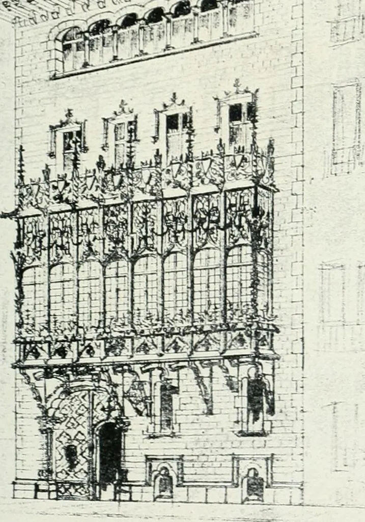 An illustration from L'oeuvre de Puig Cadafalch, architecte, 1896-1904 : architecture, décoration, mobilier, serrurerie, carrelages, &c, &, 1904, leaf 132