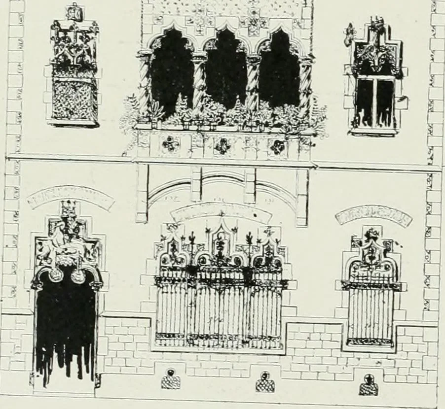 An illustration from L'oeuvre de Puig Cadafalch, architecte, 1896-1904 : architecture, décoration, mobilier, serrurerie, carrelages, &c, &, 1904, leaf 45