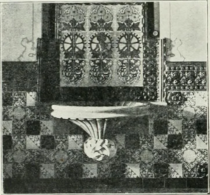 An illustration from L'oeuvre de Puig Cadafalch, architecte, 1896-1904 : architecture, décoration, mobilier, serrurerie, carrelages, &c, &, 1904, leaf 49
