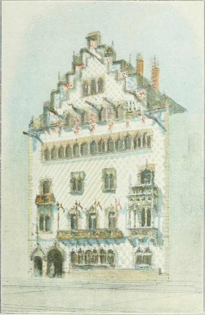 An illustration from L'oeuvre de Puig Cadafalch, architecte, 1896-1904 : architecture, décoration, mobilier, serrurerie, carrelages, &c, &, 1904, leaf 50