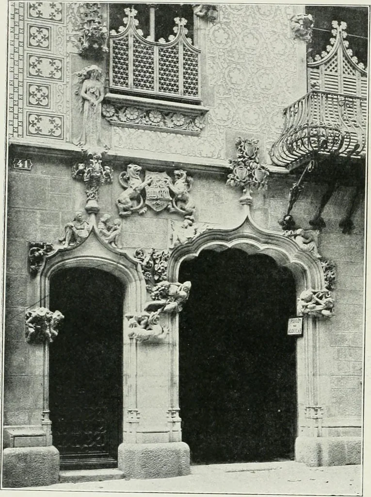 An illustration from L'oeuvre de Puig Cadafalch, architecte, 1896-1904 : architecture, décoration, mobilier, serrurerie, carrelages, &c, &, 1904, leaf 53