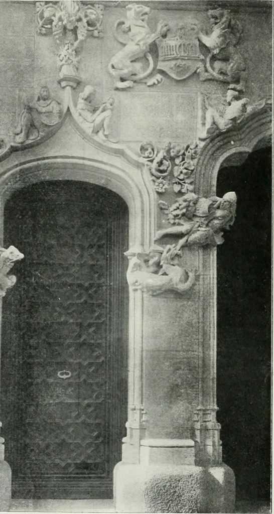 An illustration from L'oeuvre de Puig Cadafalch, architecte, 1896-1904 : architecture, décoration, mobilier, serrurerie, carrelages, &c, &, 1904, leaf 55