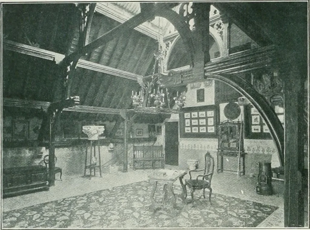 An illustration from L'oeuvre de Puig Cadafalch, architecte, 1896-1904 : architecture, décoration, mobilier, serrurerie, carrelages, &c, &, 1904, leaf 63