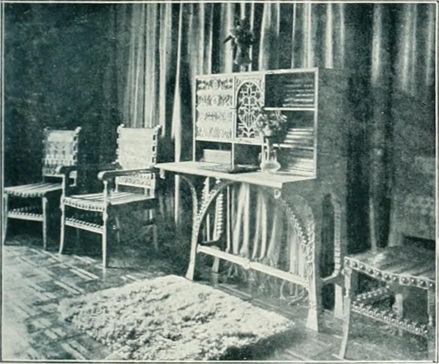 An illustration from L'oeuvre de Puig Cadafalch, architecte, 1896-1904 : architecture, décoration, mobilier, serrurerie, carrelages, &c, &, 1904, leaf 64