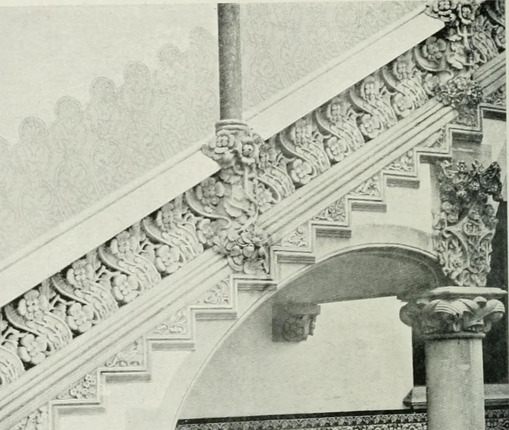 An illustration from L'oeuvre de Puig Cadafalch, architecte, 1896-1904 : architecture, décoration, mobilier, serrurerie, carrelages, &c, &, 1904, leaf 75