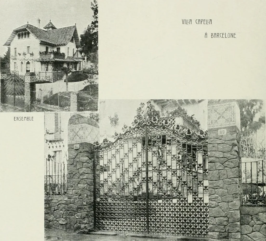 An illustration from L'oeuvre de Puig Cadafalch, architecte, 1896-1904 : architecture, décoration, mobilier, serrurerie, carrelages, &c, &, 1904, leaf 93