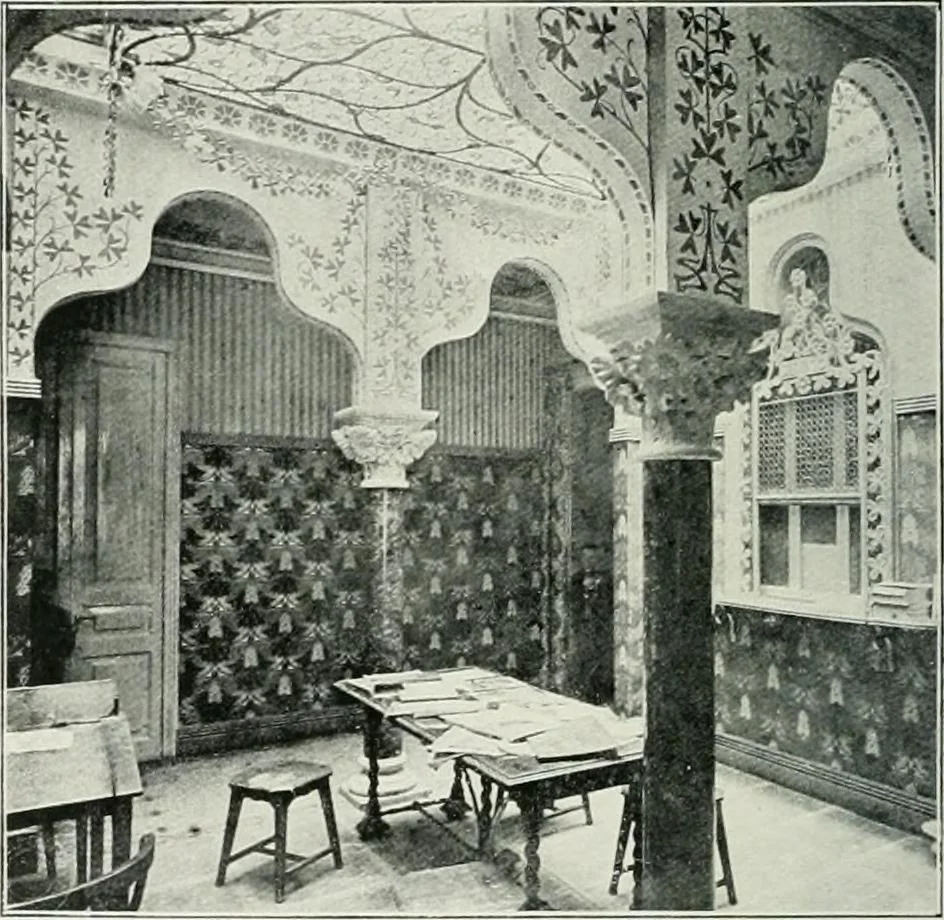 An illustration from L'oeuvre de Puig Cadafalch, architecte, 1896-1904 : architecture, décoration, mobilier, serrurerie, carrelages, &c, &, 1904, leaf 97