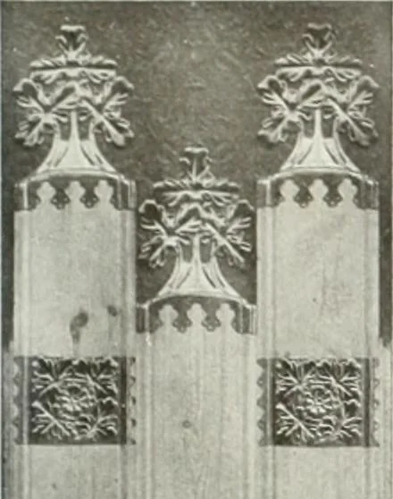 An illustration from L'oeuvre de Puig Cadafalch, architecte, 1896-1904 : architecture, décoration, mobilier, serrurerie, carrelages, &c, &, 1904, leaf 98