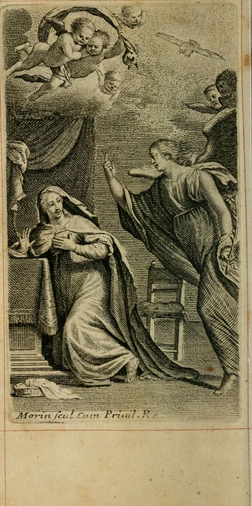 An illustration from L'office de l'église en latin et en français. Contenant l'office de la Vierge pour toute l'année: l'office des dimanches & des fêtes ... Avec une instruction pour les fidelles, 1672, leaf 81