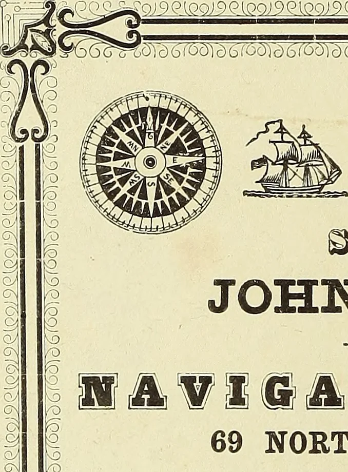 An illustration from [Logbook of the Nassau (Ship : 1824-1865) of New Bedford, Mass., mastered by J.W. White, kept by H.C. Murdock on voyage 5 Aug. 1850-22 May 1853], 1850, leaf 1