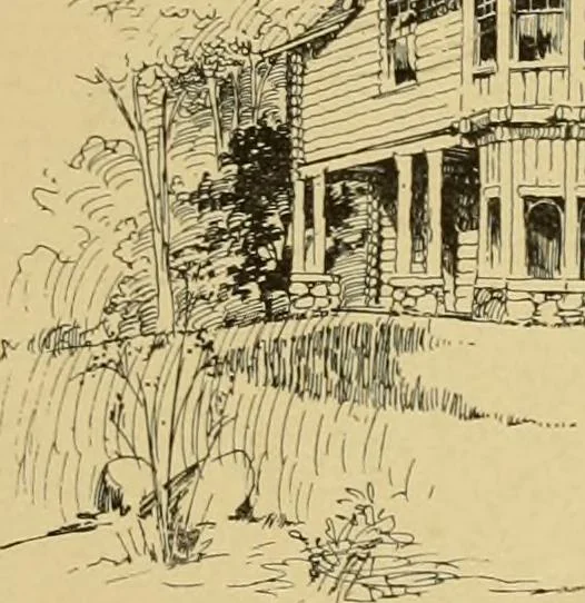 An illustration from Log cabins and cottages; how to build and furnish them, 1908, leaf 110
