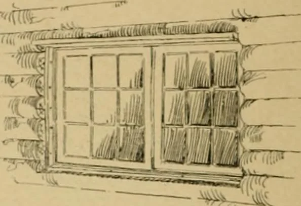 An illustration from Log cabins and cottages; how to build and furnish them, 1908, leaf 19