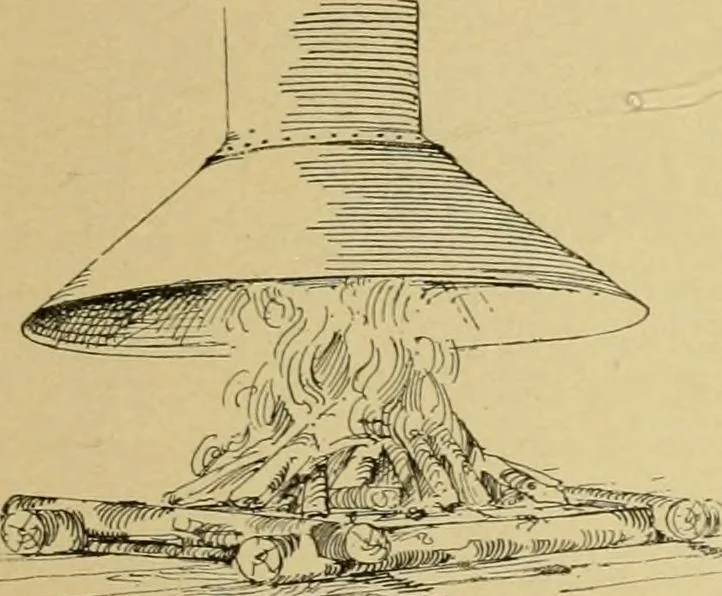 An illustration from Log cabins and cottages; how to build and furnish them, 1908, leaf 30