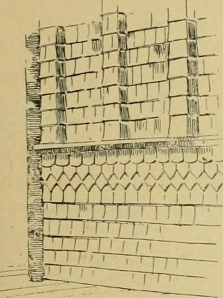 An illustration from Log cabins and cottages; how to build and furnish them, 1908, leaf 38