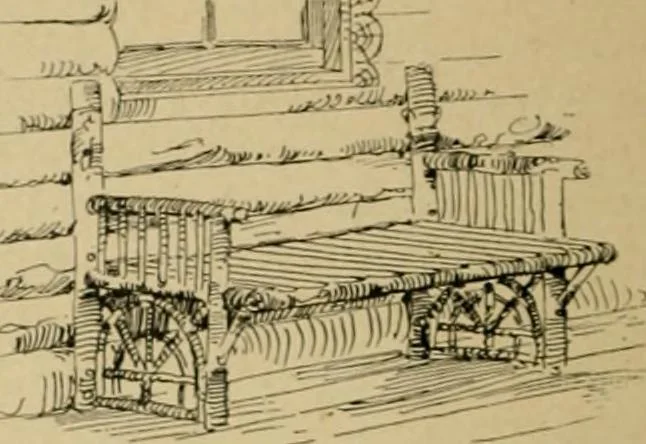 An illustration from Log cabins and cottages; how to build and furnish them, 1908, leaf 39