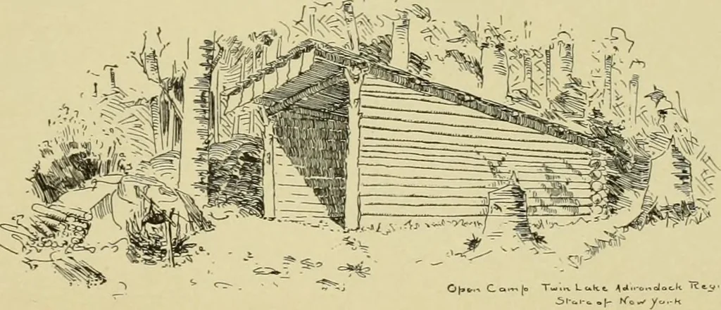 An illustration from Log cabins and cottages; how to build and furnish them, 1908, leaf 62