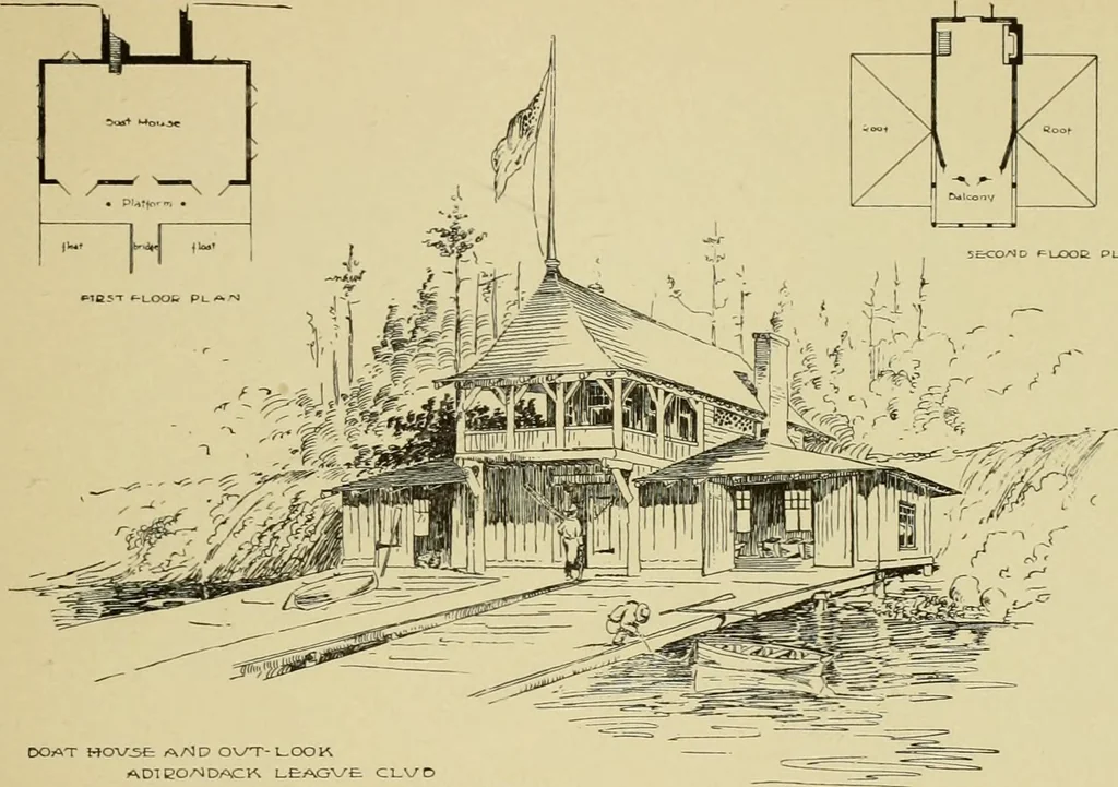 An illustration from Log cabins and cottages; how to build and furnish them, 1908, leaf 82
