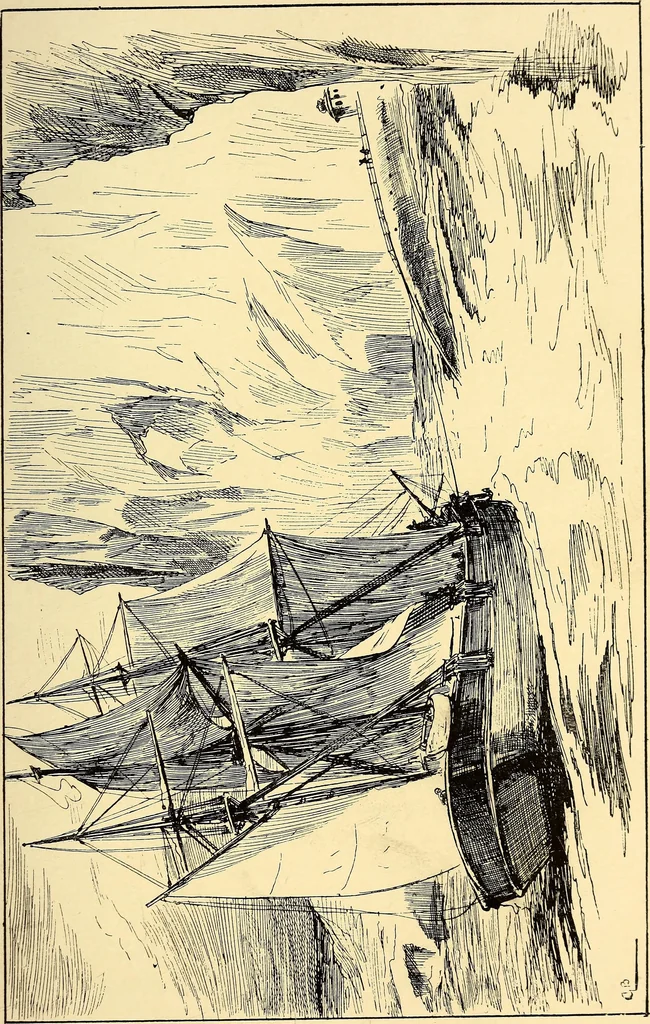 An illustration from The log of the "Flying Fish" : a story of aerial and submarine peril and adventure, 1887, leaf 154