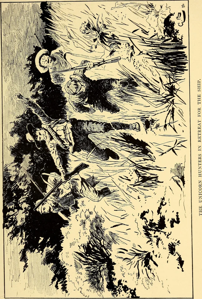 An illustration from The log of the "Flying Fish" : a story of aerial and submarine peril and adventure, 1887, leaf 260