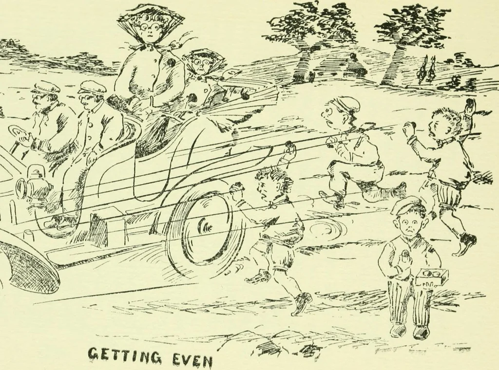 An illustration from The log or diary of our automobile voyage through Maine and the White Mountains, 1910, leaf 60