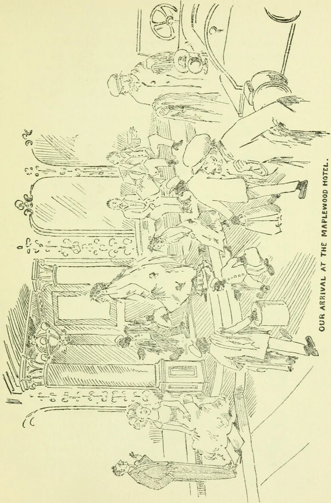 An illustration from The log or diary of our automobile voyage through Maine and the White Mountains, 1910, leaf 62