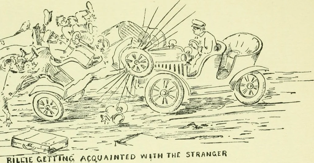 An illustration from The log or diary of our automobile voyage through Maine and the White Mountains, 1910, leaf 76