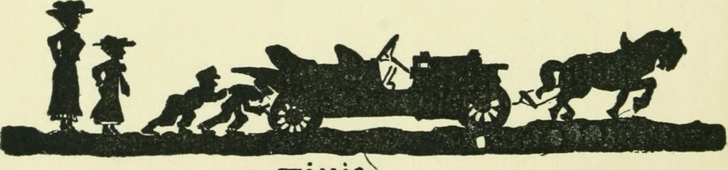 An illustration from The log or diary of our automobile voyage through Maine and the White Mountains, 1910, leaf 99
