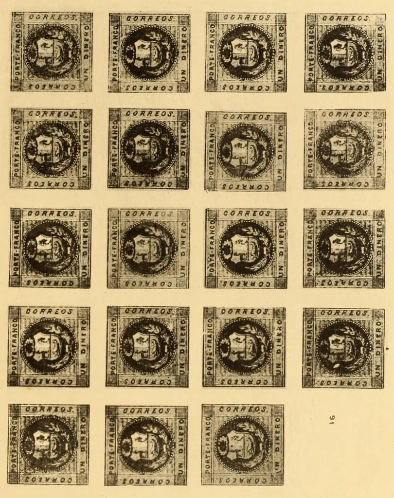 An illustration from The London philatelist, 1892, leaf 125