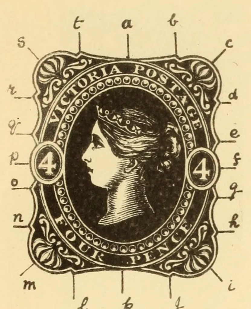 An illustration from The London philatelist, 1892, leaf 627