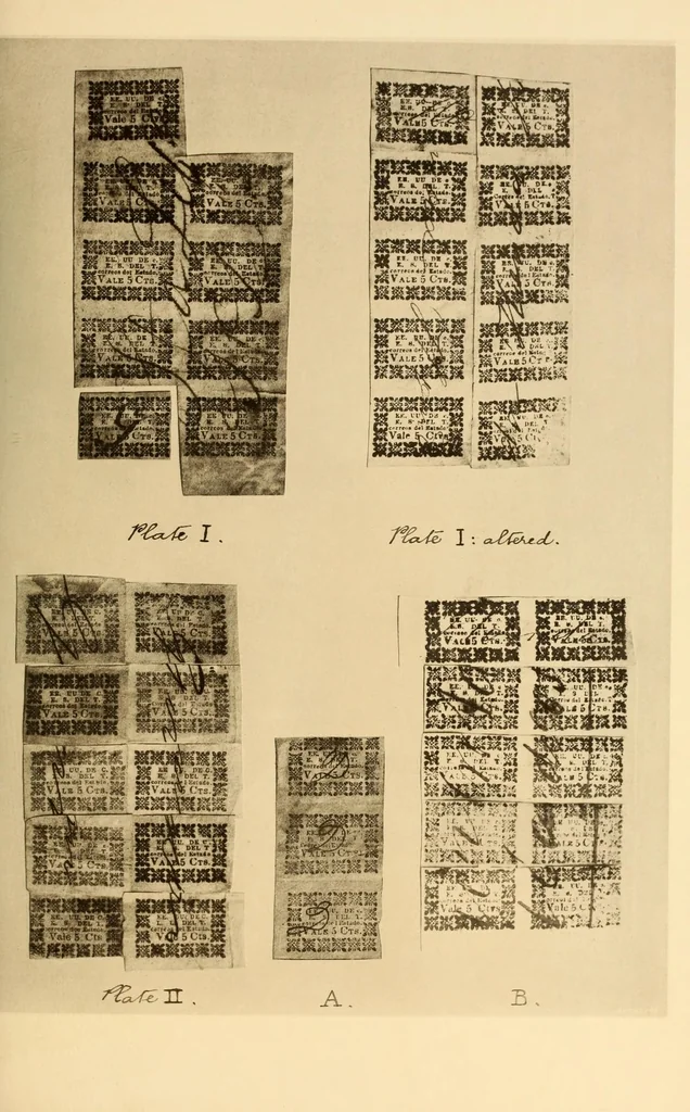An illustration from The London philatelist, 1892, leaf 101